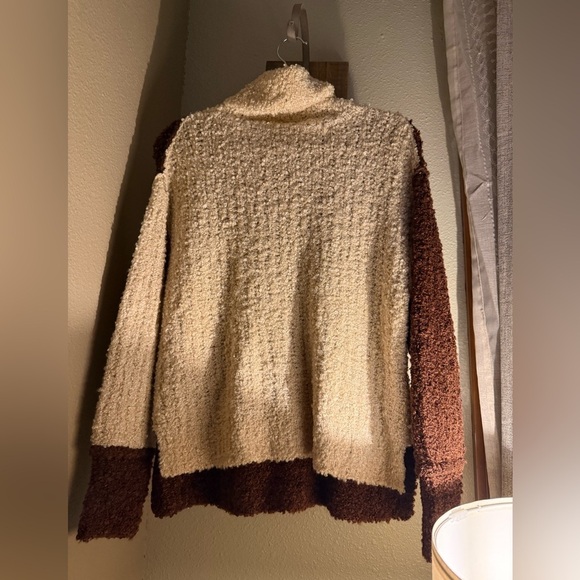 NEW Lush wool blend colorblock fuzzy cowl turtleneck S - Picture 3 of 8